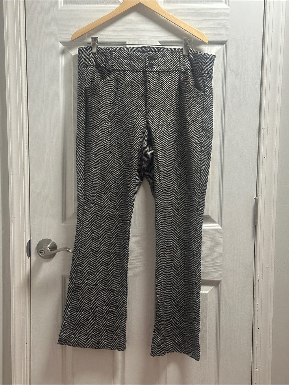 Herringbone Pattern Dress Pants - Black & White